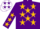 Silk - Purple, white jmar, gold stars, purple sleeves, gold stars