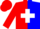 Silk - Red and blue halved, white cross, red sleeves, red cap