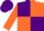 Silk - Purple and orange quarters, purple bars on orange sleeves, purple cap