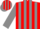 Silk - Red, grey 'key', grey panels, grey stripes on sleeves