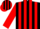 Silk - Black, red vertical stripes, red stripes on sleeves