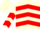 Silk - Cream, red chevrons, red band on sleeves