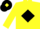 Silk - Yellow, black diamond, yellow sleeves, black cap, yellow diamond, black peak
