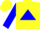 Silk - Yellow, white trimmed blue triangle, red band on sleeve, blue triangle on sleeve