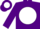 Silk - Purple, purple ''m'' in horse shoe , on white ball