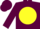 Silk - Maroon body, yellow disc, maroon arms, maroon cap