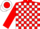 Silk - Red and white blocks, white 'r' on red ball