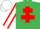 Silk - Emerald green, red cross of lorraine, white sleeves, red seams, white cap