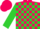 Silk - Hot pink, lime green horn, lime green blocks on sleeves, hot pink cap