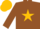 Silk - Brown, gold star, gold cap