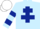 Silk - Light blue, dark blue cross of lorraine, hooped sleeves, white cap