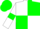 Silk - White body, green quartered, white arms, green armlets, green cap