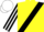 Silk - Yellow, black sash, black and white striped sleeves, white cap