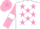 Silk - White body, mauve stars, pink arms, white armlets, pink cap, mauve star