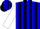 Silk - Blue and black stripes, white sleeves
