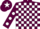 Silk - Maroon and white check, maroon sleeves, white spots, maroon cap, white star