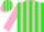 Silk - Green, pink vertical stripes,pink stripes on sleeves