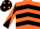 Silk - Orange body, black chevrons, black arms, orange diabolo, black cap, orange spots