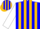 Silk - Blue and gold stripes, white sleeves