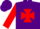 Silk - Purple, red maltese cross, red sleeves, purple cap, red visor