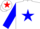Silk - White, white 'f' on red star, red star stripe on right sleeve, blue star stripe on left sleeve