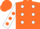 Silk - Dayglo orange, white spots, white sleeves, dayglo orange spots and cap
