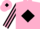 Silk - Pink, black diamond framed chess emblem, black 'huitron', black diamond stripe on sleeves