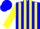 Silk - Blue, yellow belt, yellow stripes on sleeves, blue cap