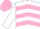 Silk - White, pink chevrons, white sleeves, pink cap