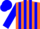 Silk - Orange, blue stripes, blue sleeves, blue cap