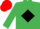 Silk - EMERALD GREEN, black diamond & armlet, red cap