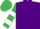 Silk - Purple, emerald green & white hooped sleeves, emerald green cap