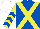 Silk - Royal blue, yellow cross belts, yellow and royal blue chevrons on sleeves, white cap