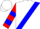 Silk - White, red and blue sash, red and blue bars on sleeves