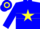 Silk - Blue, yellow star, yellow hoop on blue sleeves