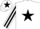 Silk - White, black star, striped sleeves, black star on cap