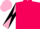 Silk - Hot pink, black 'fleur de lis', pink and black diagonal quartered sleeves, pink cap