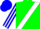 Silk - Green, white sash, blue emblem, blue sleeves, white stripes, blue cap