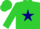 Silk - Lime green, navy blue star, lime green cap