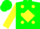 Silk - Green, yellow diamond, navy dots on yellow sleeves