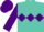 Silk - Turquoise, purple diamond hoop, purple diamond hoop on sleeves, purple cap, turquoise visor