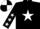 Silk - Black, white star, white stars on sleeves, quartered cap