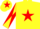 Silk - YELLOW, red star, diabolo on sleeves, yellow cap, red star