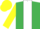 Silk - EMERALD GREEN, white panel, yellow sleeves & cap