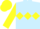 Silk - Light blue, yellow diamond hoop, yellow sleeves and cap