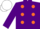 Silk - PURPLE, orange spots, purple sleeves, white cap
