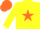 Silk - yellow, orange star, orange cap