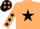 Silk - Beige, black star, beige sleeves, black stars and cap