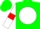 Silk - Green, white ball, white sleeves, red armlets