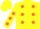 Silk - Yellow, orange dots, orange dots on sleeves, yellow cap